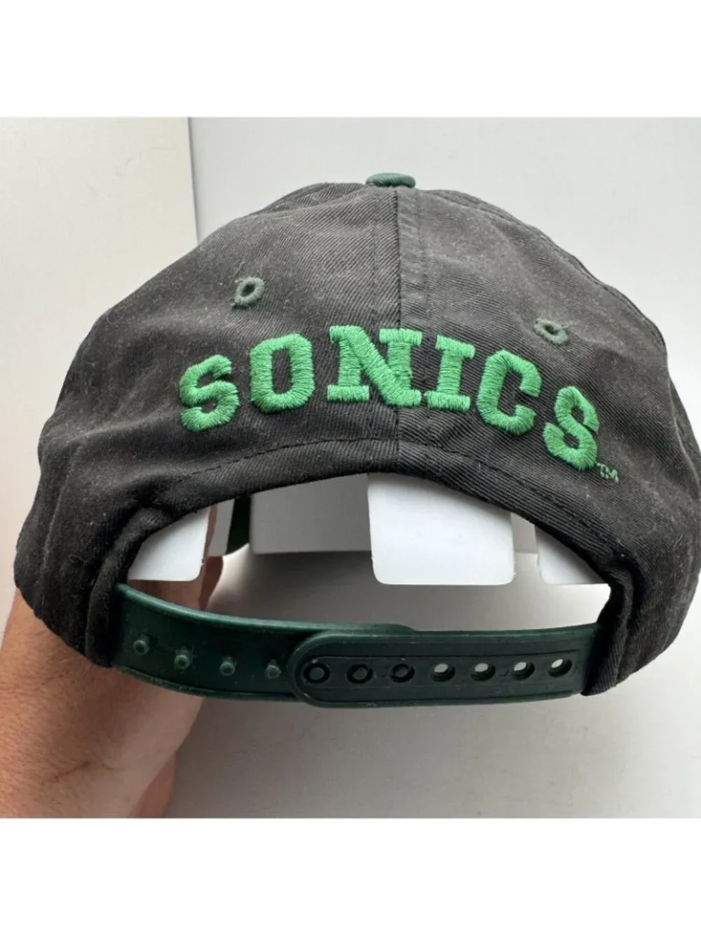 Seattle SuperSonics Snapback Hat Cap Vintage NBA Basketball  Black Green Sonics